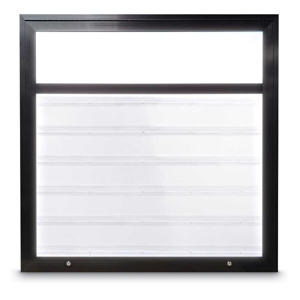 Corkboard, Triple Door, Radius Frame, 72x48", Black/Black Rubber